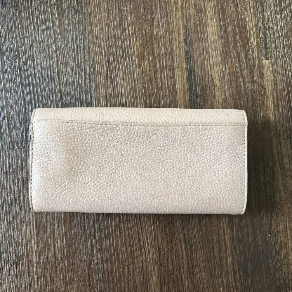 Michael Kors  Fulton Pebble Leather Flap Continental Wallet Ballet Pink 90s Y2K